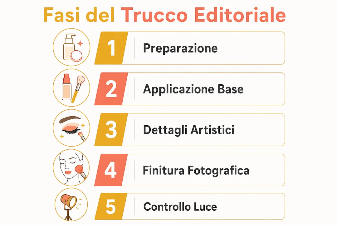 Infografica che illustra le tappe fondamentali del processo di editing editoriale