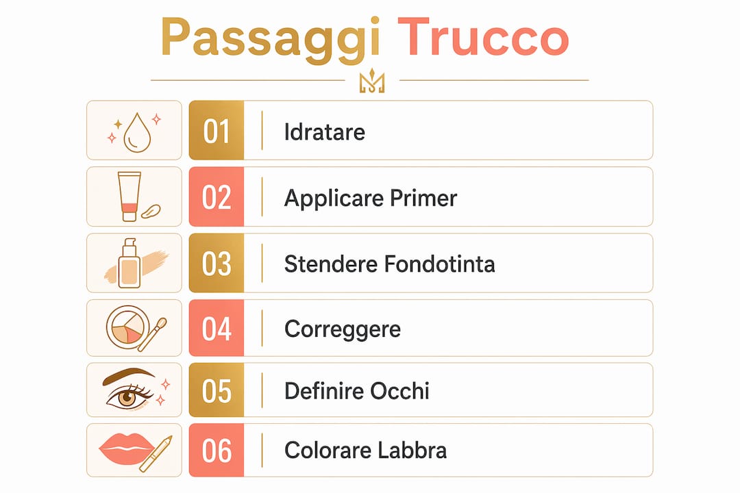 Infografica: i passaggi fondamentali per un make-up perfetto sulla pelle matura