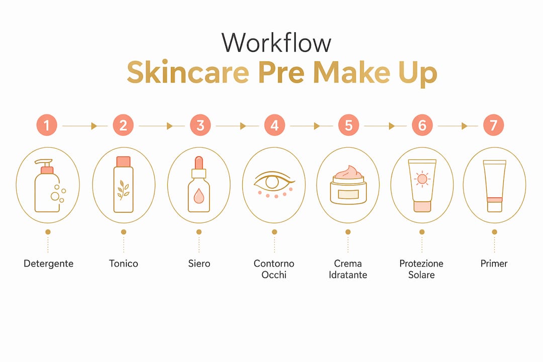 Guida illustrata ai passaggi fondamentali della skincare prima del make-up
