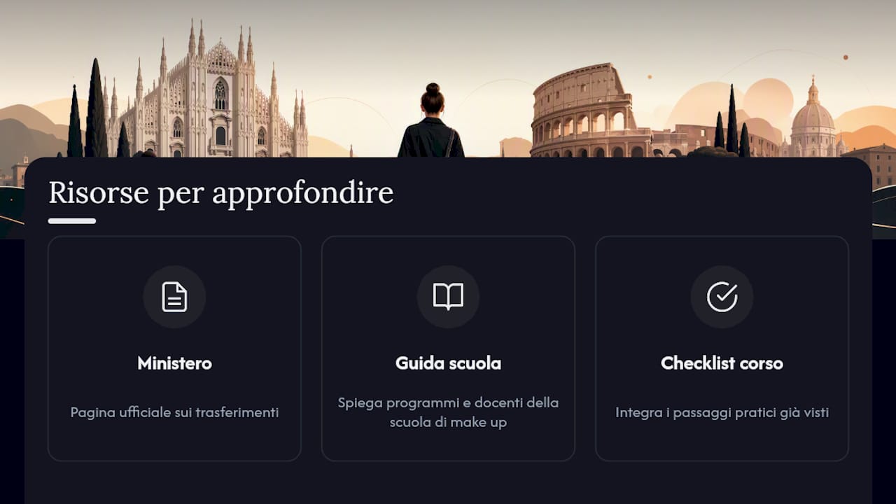 Risorse utili per approfondire prima di trasferirti — overview diagram