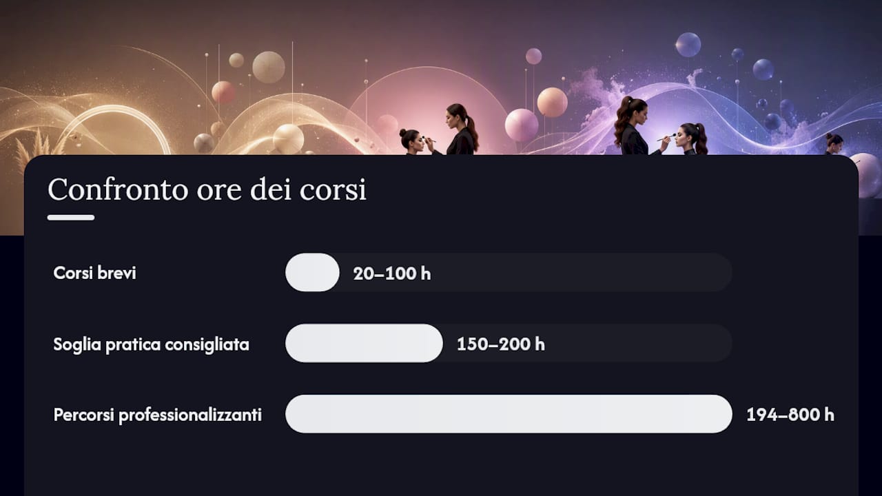Confronto tra le ore totali dei corsi di make up