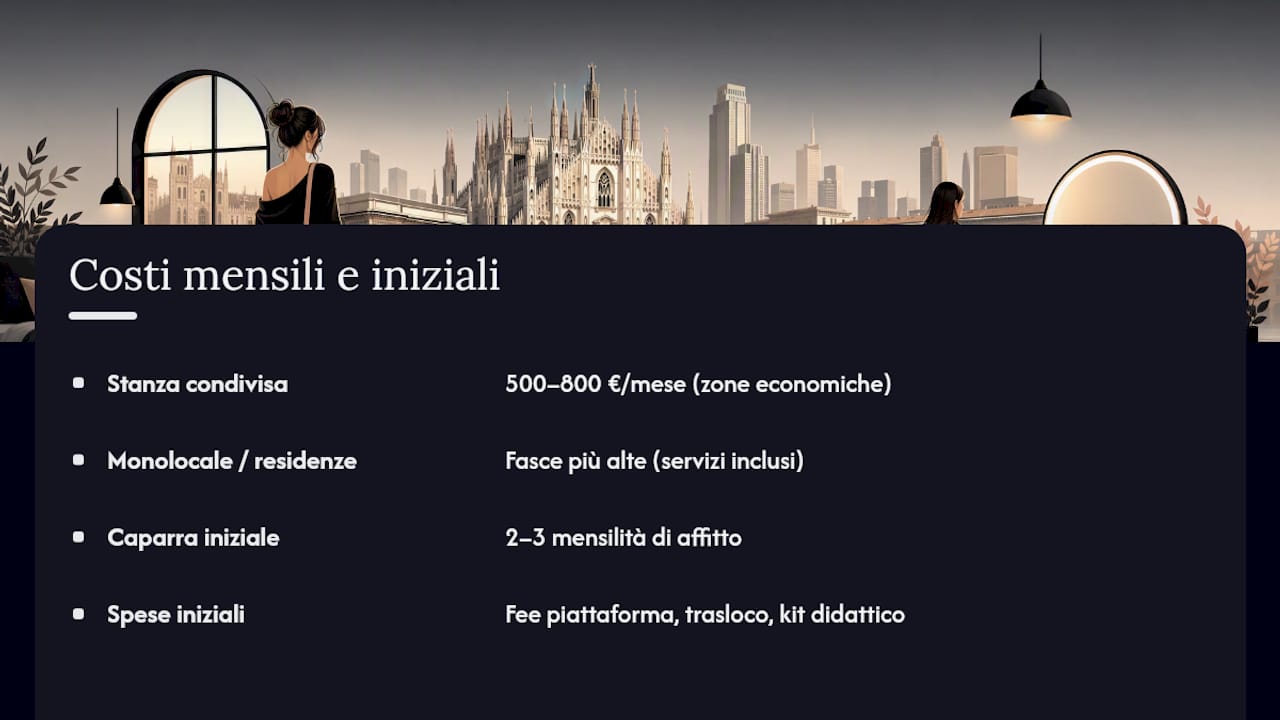 Range di prezzi degli alloggi per studenti a Milano