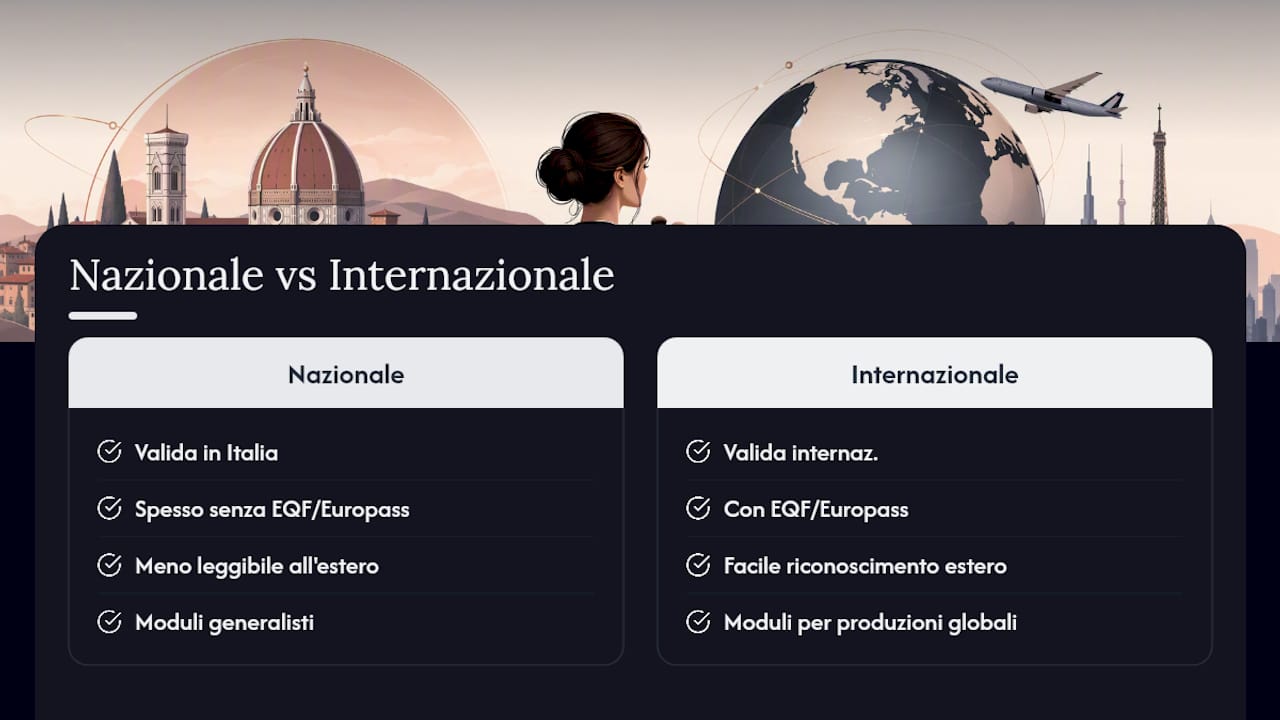 Differenze tra certificazione nazionale e internazionale — overview diagram