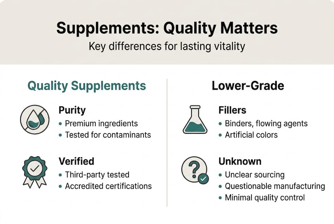 Infographic comparing supplement quality features