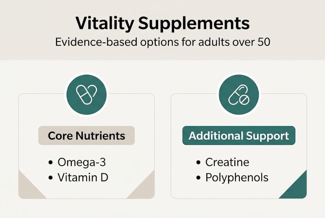Supplement infographic healthy ageing evidence