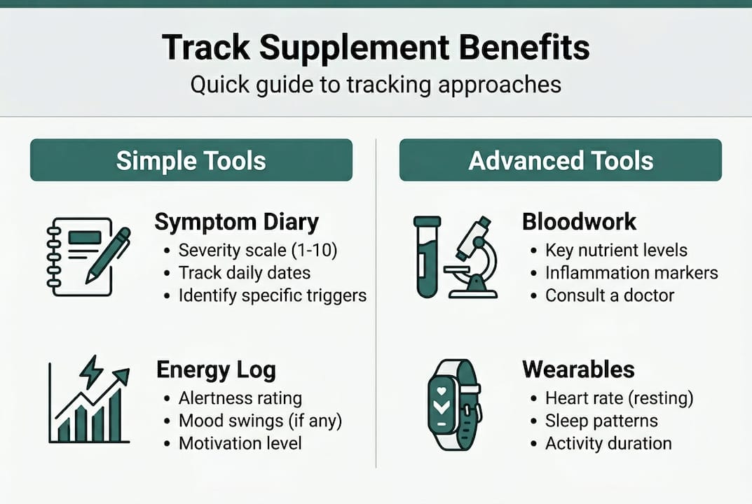 Infographic showing supplement tracking tools