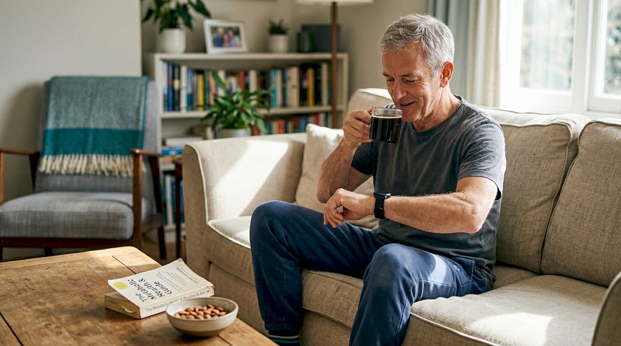 Man monitoring intermittent fasting routine