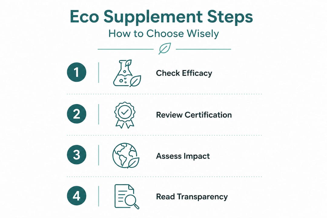Infographic shows four steps for eco supplement choices