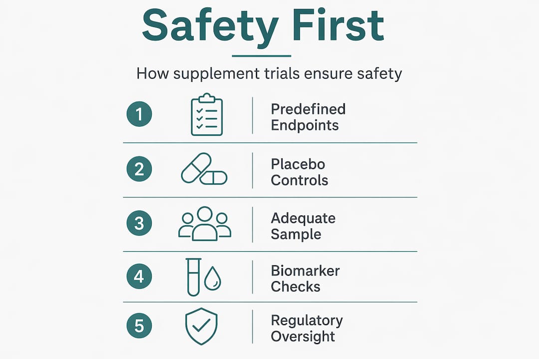 Infographic showing supplement safety process steps