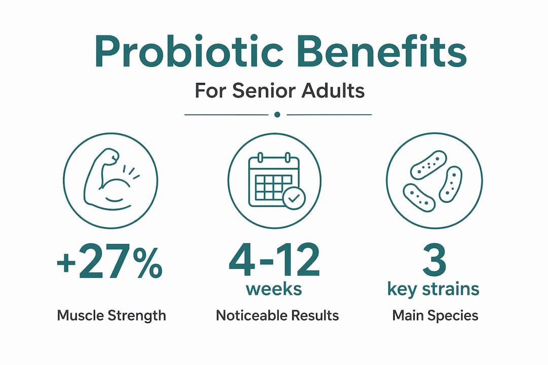 Infographic showing probiotic benefits for seniors