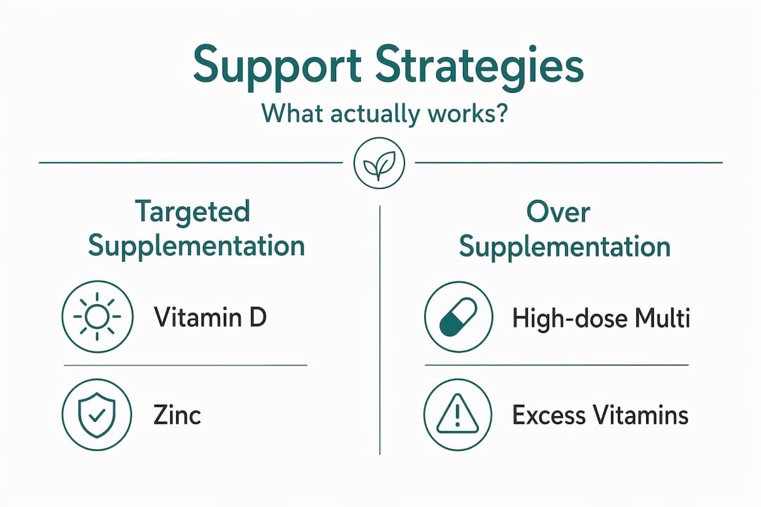 Infographic comparing two elder immunity support approaches