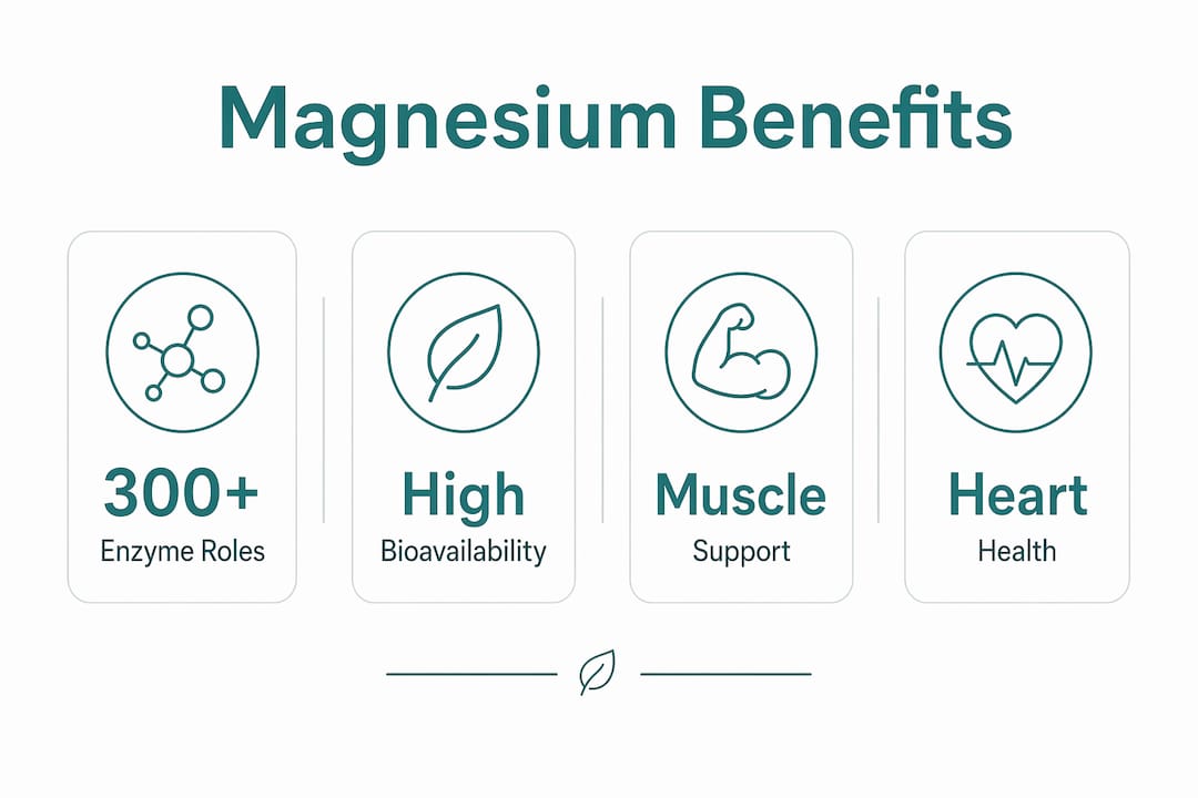 Infographic showing magnesium benefits statistics