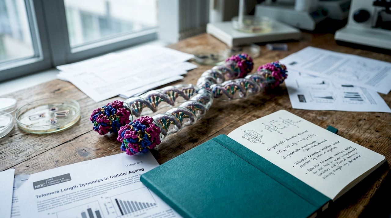 3D model of chromosome with telomere ends