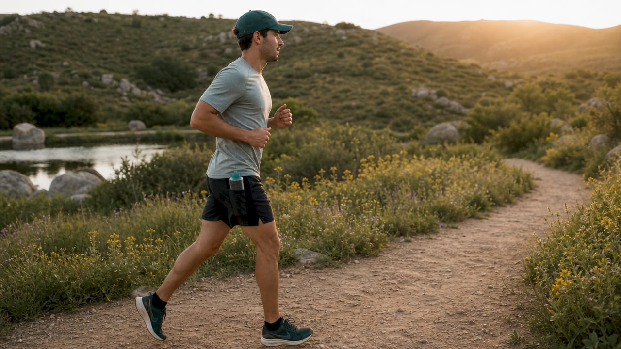 Man jogging outdoors for immune boost