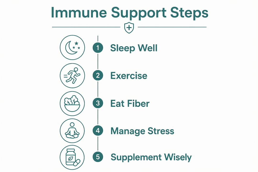 Infographic of key immune health support steps