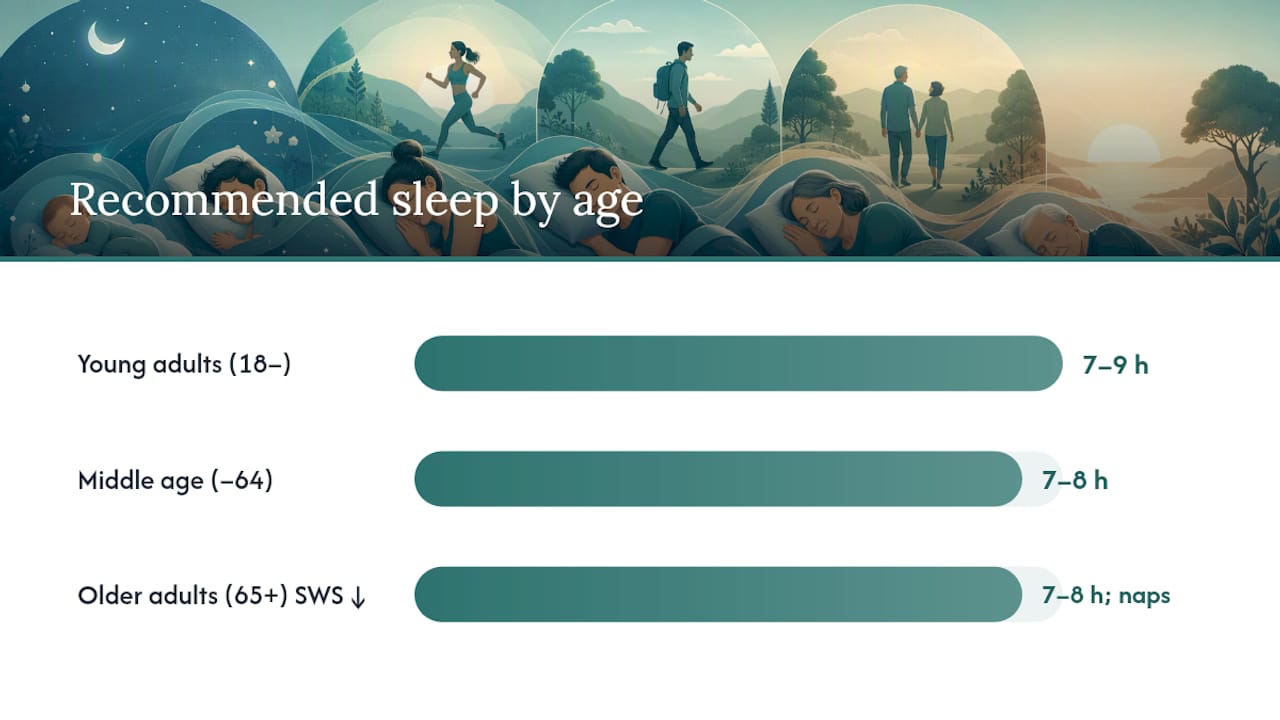 Sleep duration recommendations by age groups diagram