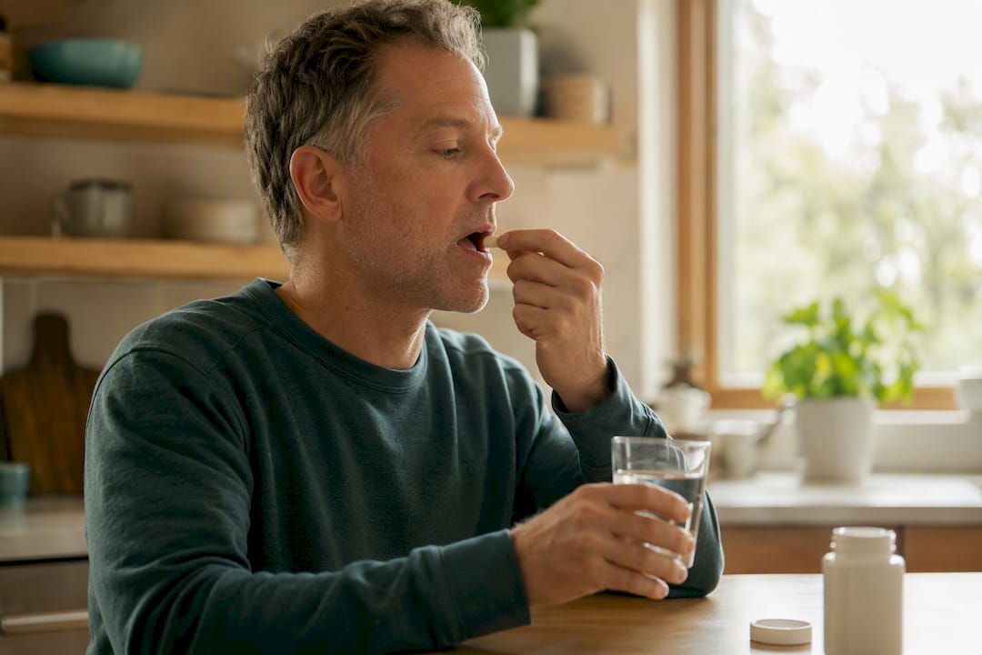 Adult swallowing supplement capsule with water