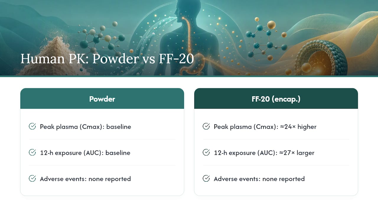 Pharmacokinetic comparison of fisetine formulations