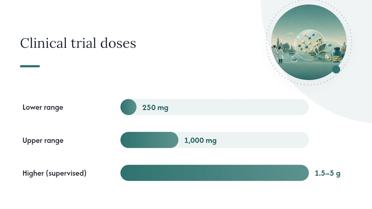 Quercetin clinical trial dose and duration range