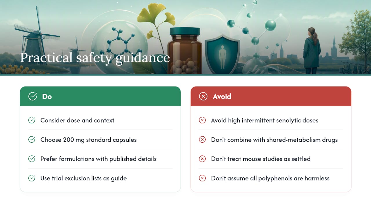 Our editorial view on fisetin safety — overview diagram