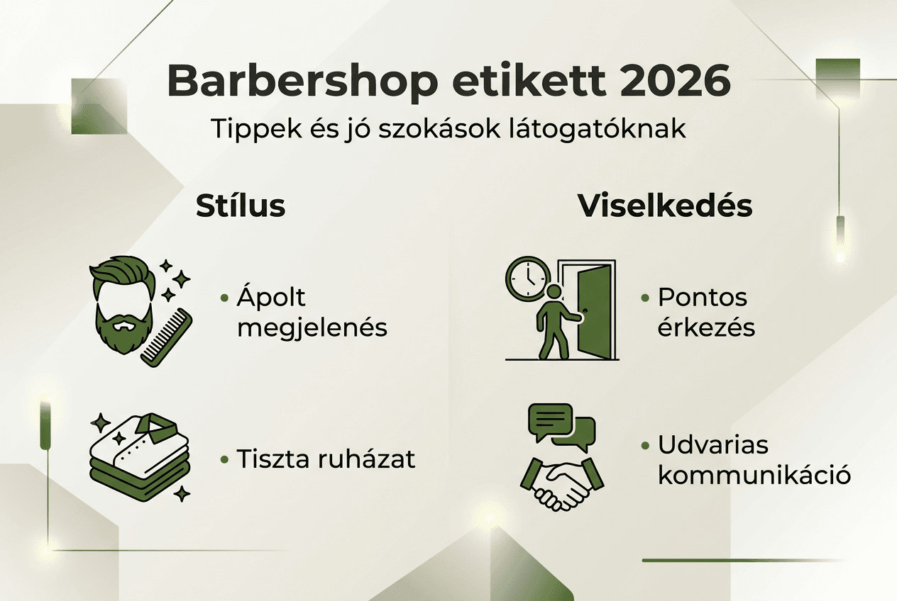 Infografika: illemszabályok és stílustippek a borbélyszalonban