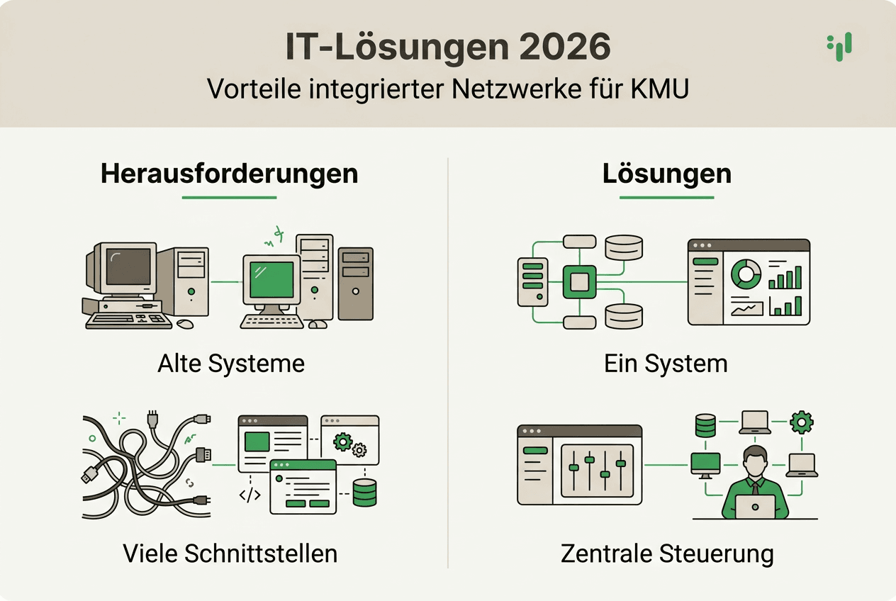 Infografik: Die größten IT-Herausforderungen für KMU und wie sie gelöst werden können