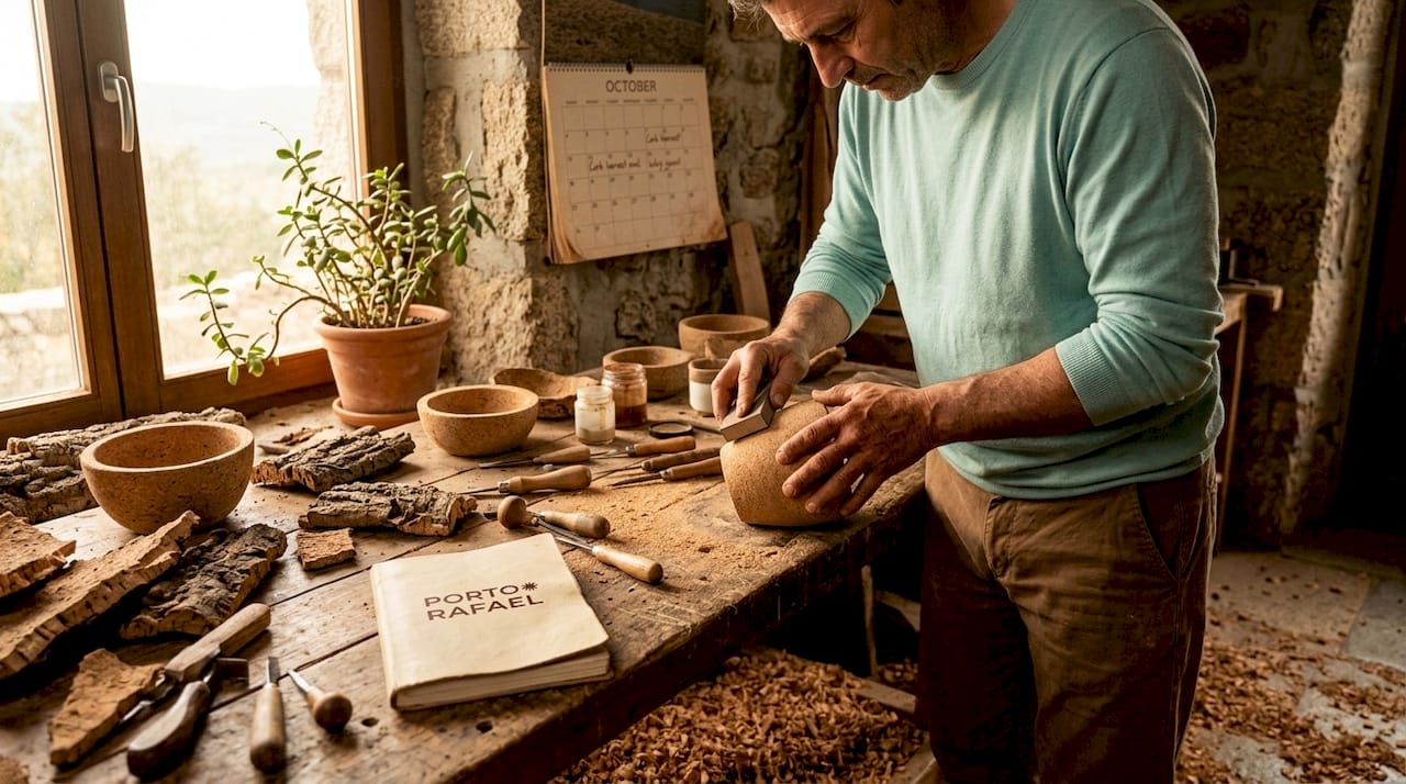 Cork artisan working in Gallura workshop