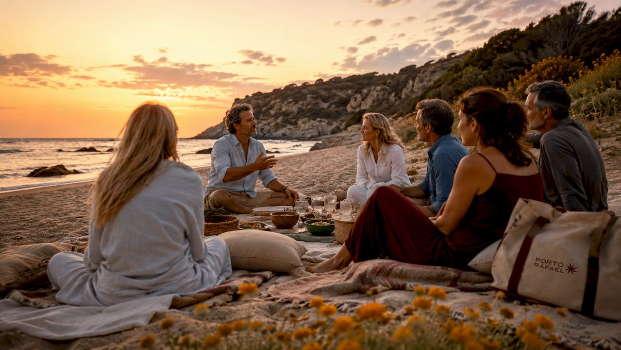 Group on private boat exploring Sardinian coast