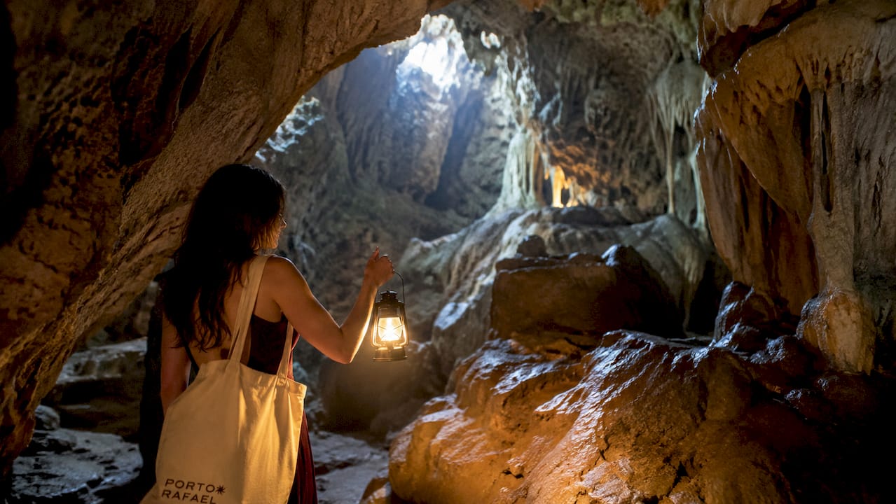Close-up of karst limestone erosion inside sea cave