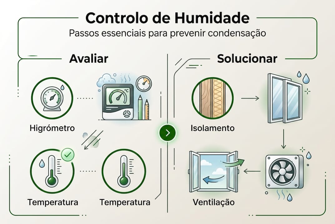 Infográfico: principais etapas para manter a humidade sob controlo