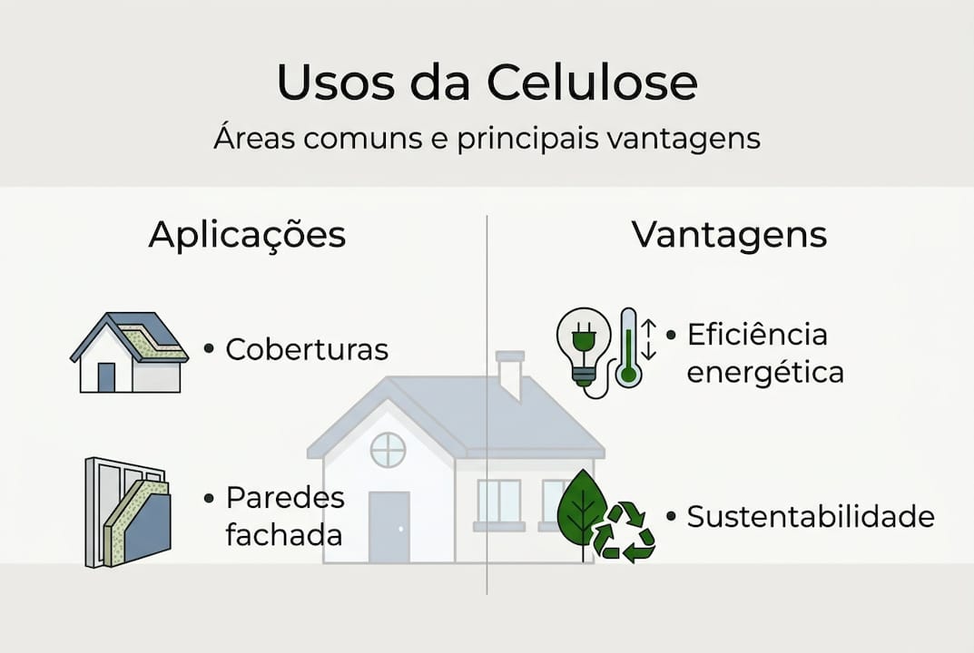 Infográfico: aplicações e benefícios da celulose
