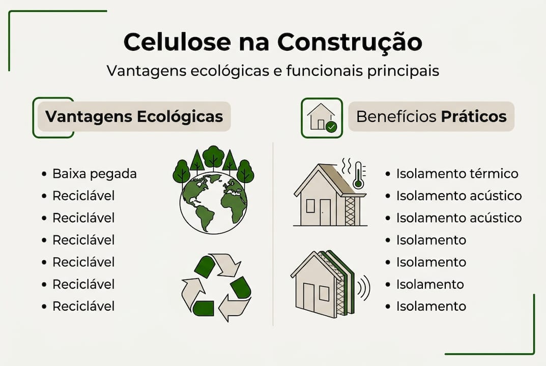 Infografia: Vantagens da utilização de celulose na construção civil