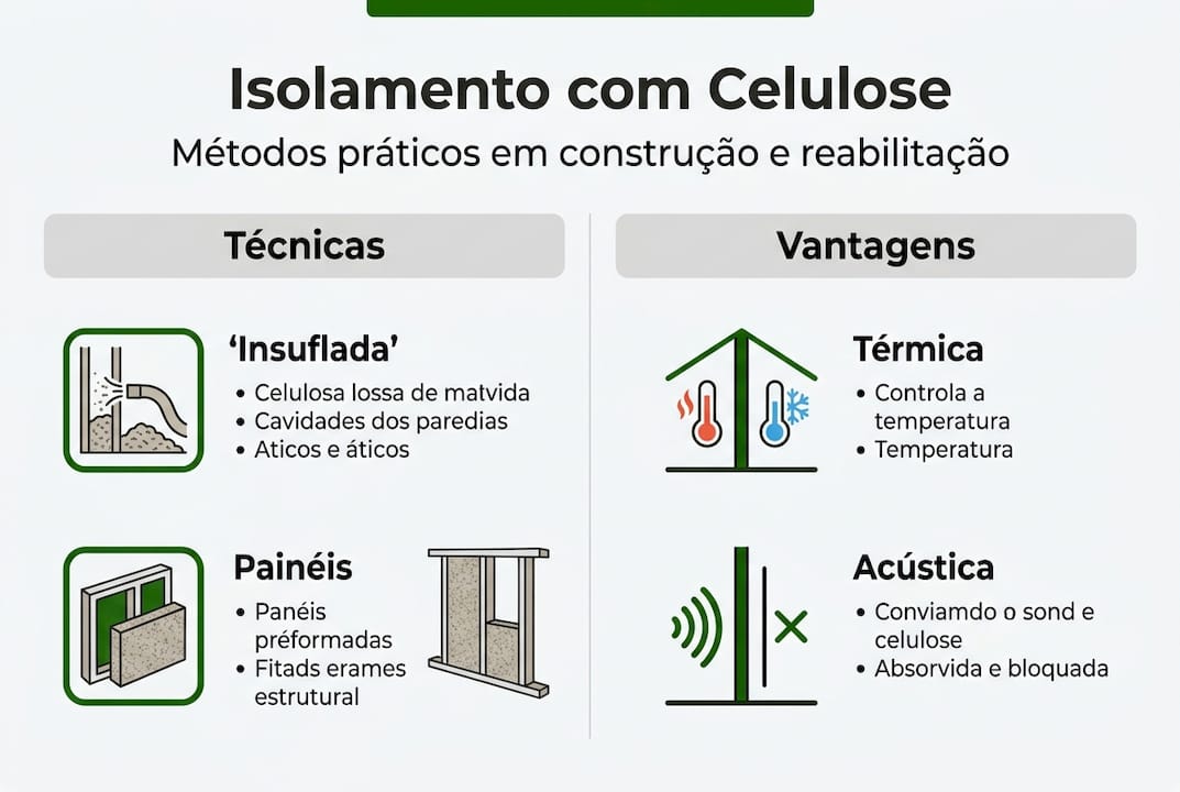 Infográfico: métodos de isolamento da celulose e respetivas vantagens