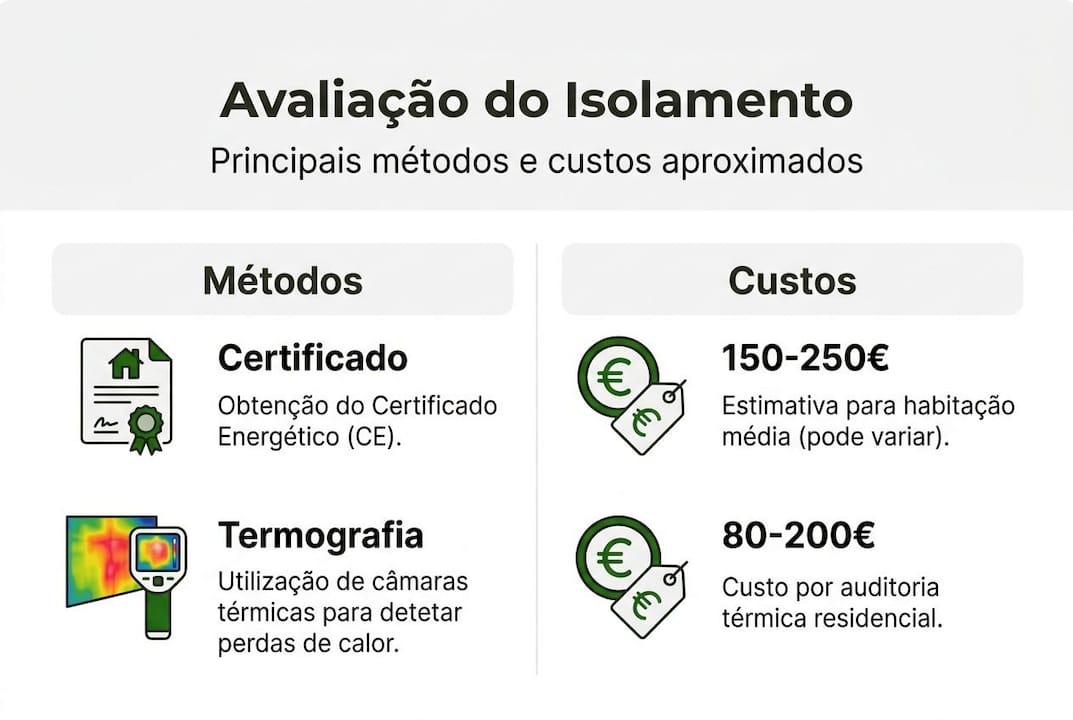 Infográfico: diferentes formas de avaliar o isolamento