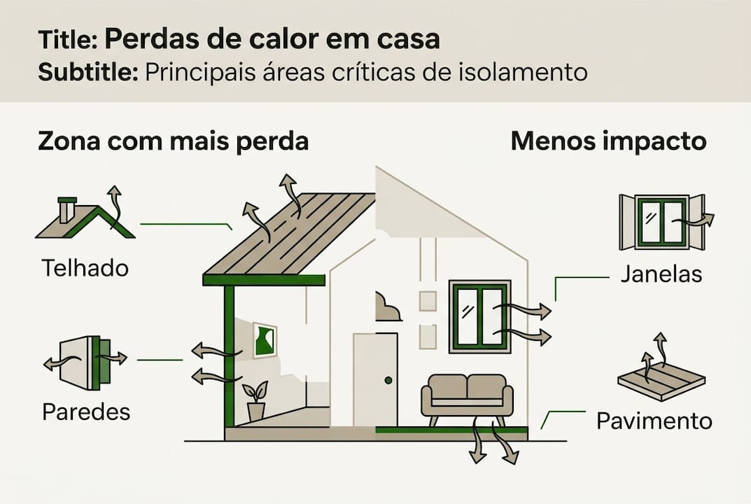 Infografia: Saiba por onde se perde mais calor em casa