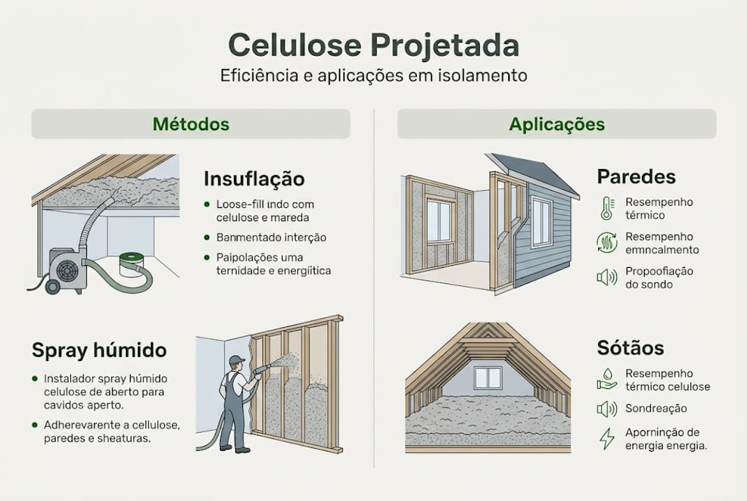 Infografia sobre os principais processos e utilizações da celulose