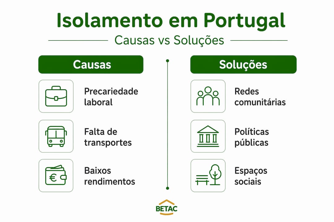 Infográfico: principais motivos para o isolamento em Portugal e formas de o combater