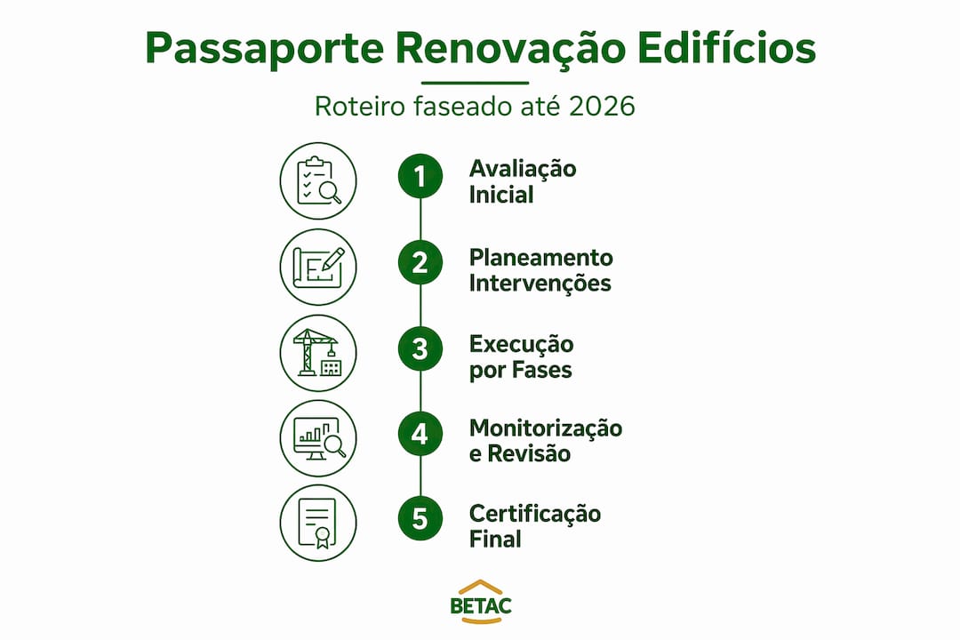 Infografia do percurso do Passaporte de Renovação