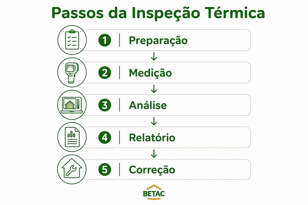 Infográfico com o processo passo a passo da inspeção térmica