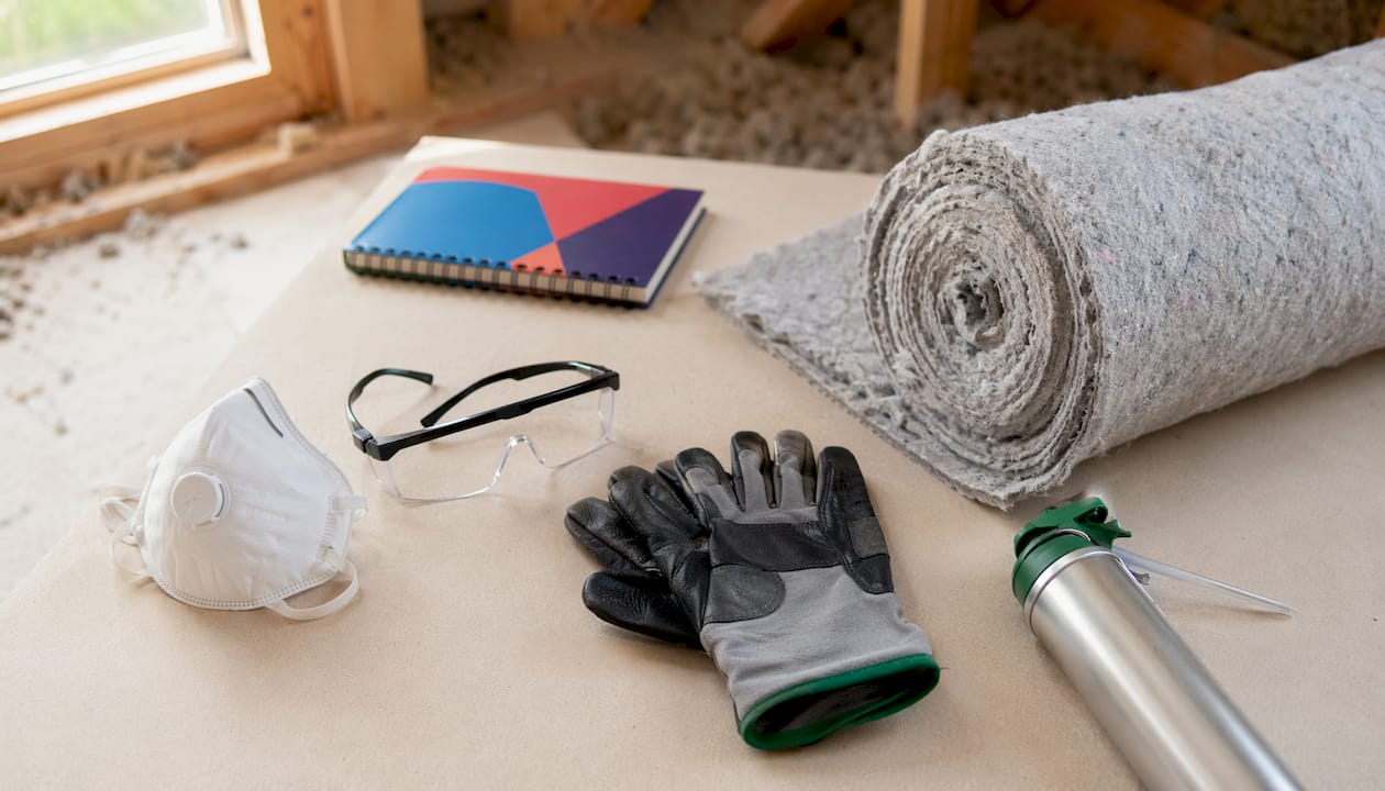 Utensílios e acessórios indispensáveis para a aplicação manual de isolamento no sótão
