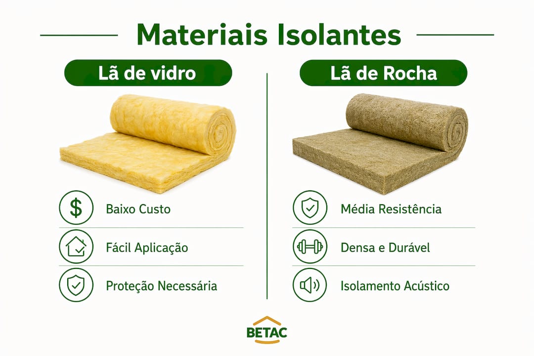 Infográfico com uma análise comparativa dos principais materiais de isolamento