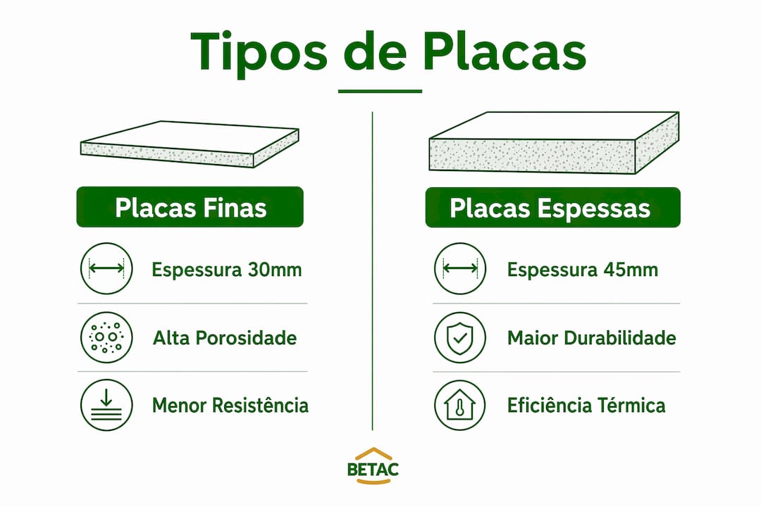 Infografia que mostra as diferenças e principais características dos vários tipos de placas de celulose