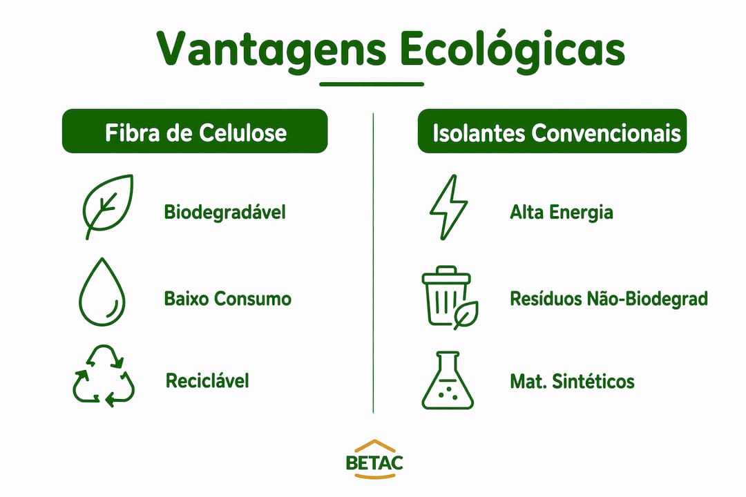 Infográfico a destacar os benefícios ambientais da fibra de celulose