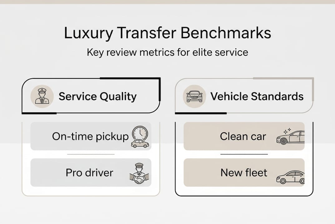 Infographic on luxury airport transfer benchmarks