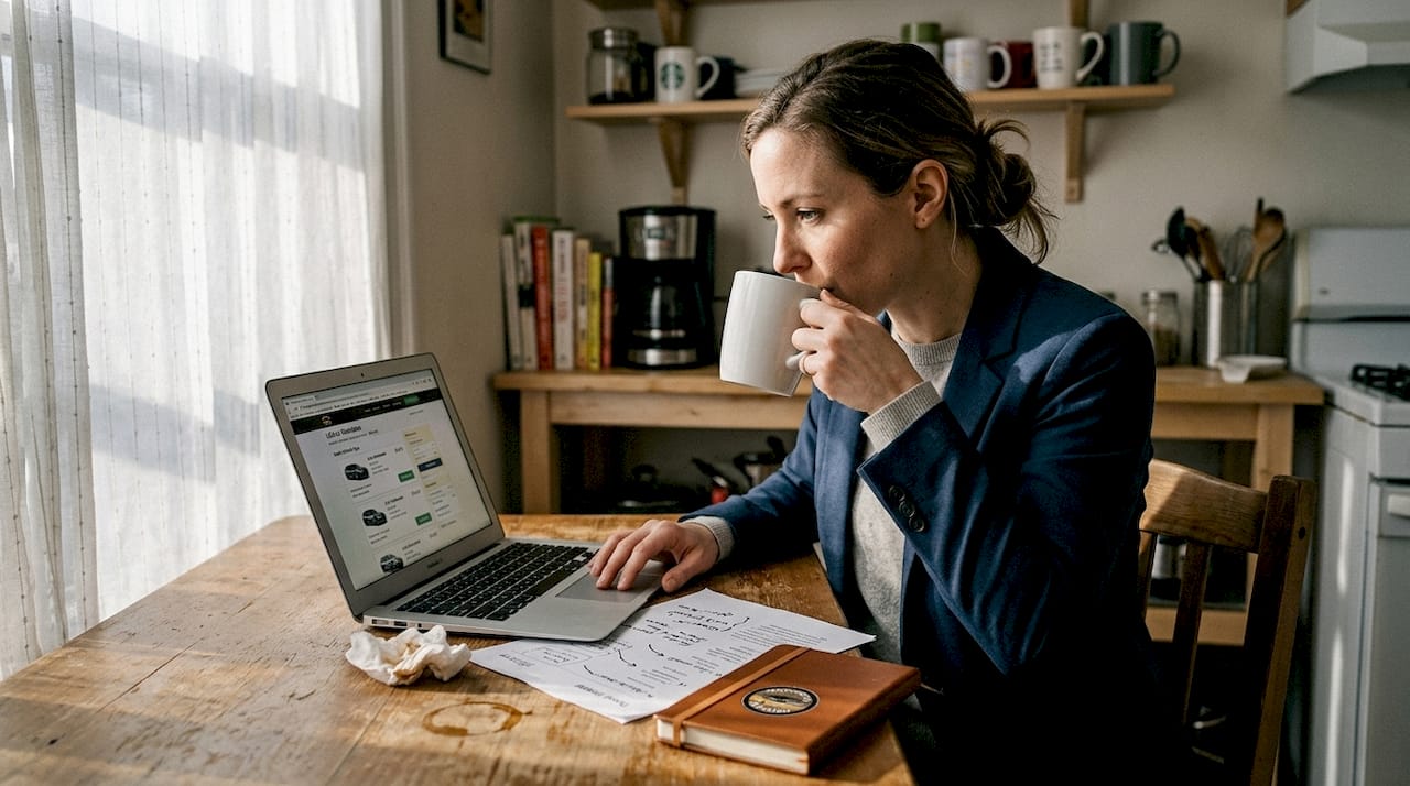 Person selecting airport transfer on laptop