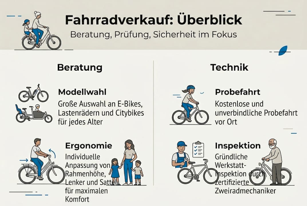 Übersicht: Alles rund um Fahrradkauf, Beratung und Technik auf einen Blick