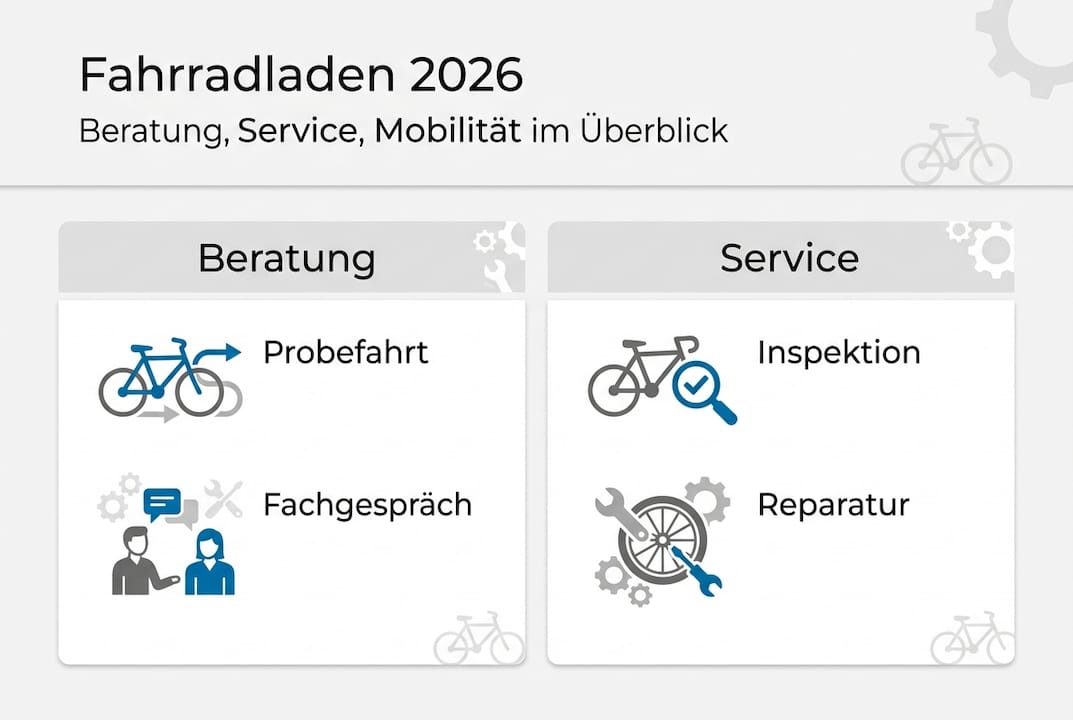 Unsere Leistungen im Fahrradladen auf einen Blick – als übersichtliche Infografik