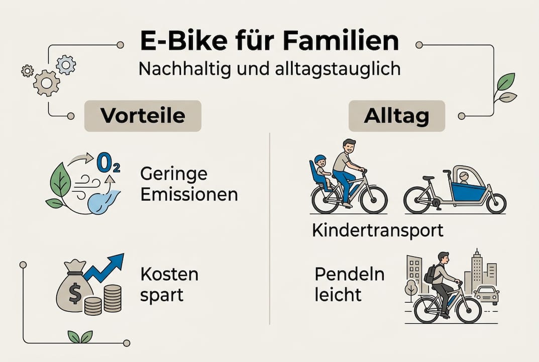 Infografik: Warum E-Bikes im Alltag überzeugen – Ihre Vorteile auf einen Blick