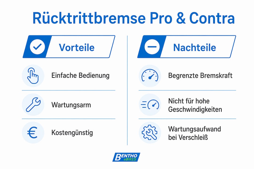 Infografik: Die Rücktrittbremse beim E-Bike – Pro und Contra im Überblick