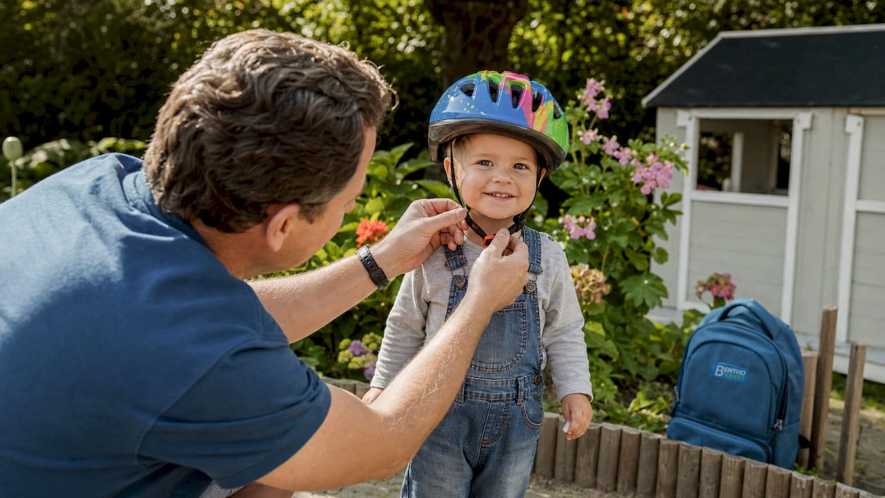 So sitzt der Fahrradhelm bei Kleinkindern richtig